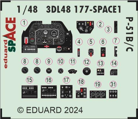 Eduard 3DL48177 P-51B/ C SPACE EDUARD 1/48 – zdjęcie 3