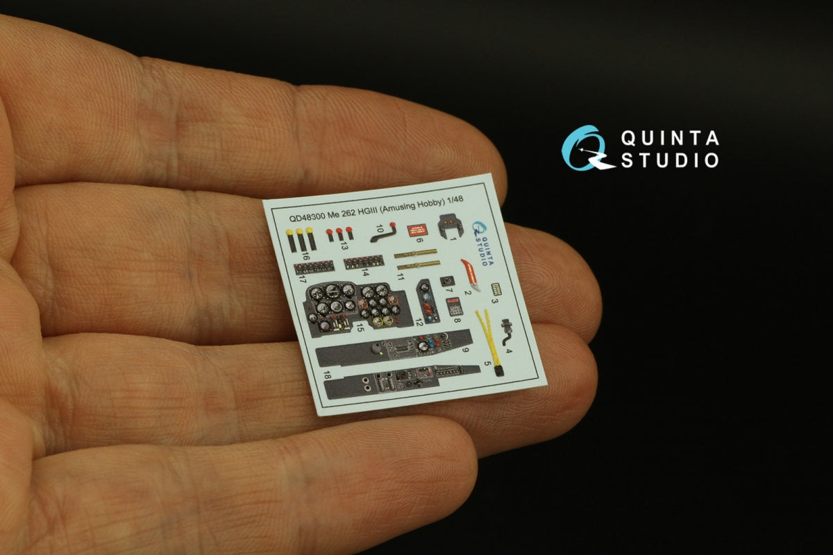 Quinta Studio QD48300 Me 262 HGIII 3D-Printed colored Interior on decal paper (Amusing Hobby) 1/48 – image 4