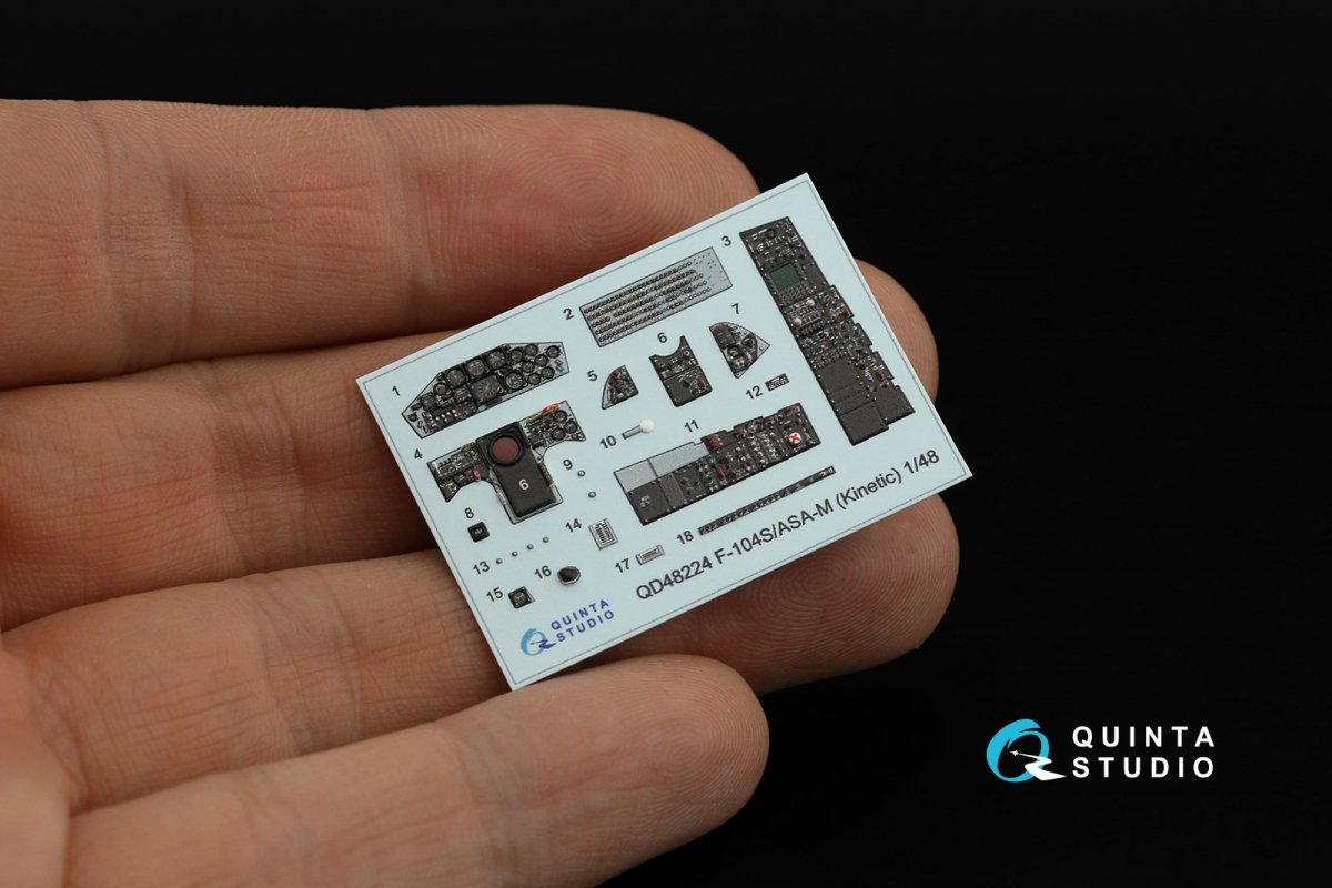 Quinta Studio QD48224 F-104S/ASA-M 3D-Printed &amp;amp; coloured Interior on decal paper (Kinetic) 1/48 – zdjęcie 3