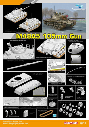 Dragon 3611 M48A5 105mm Gun 1/35