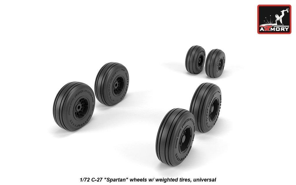 Armory Models AW72505 C-27 Spartan wheels w/ weighted tires 1/72 – zdjęcie 2