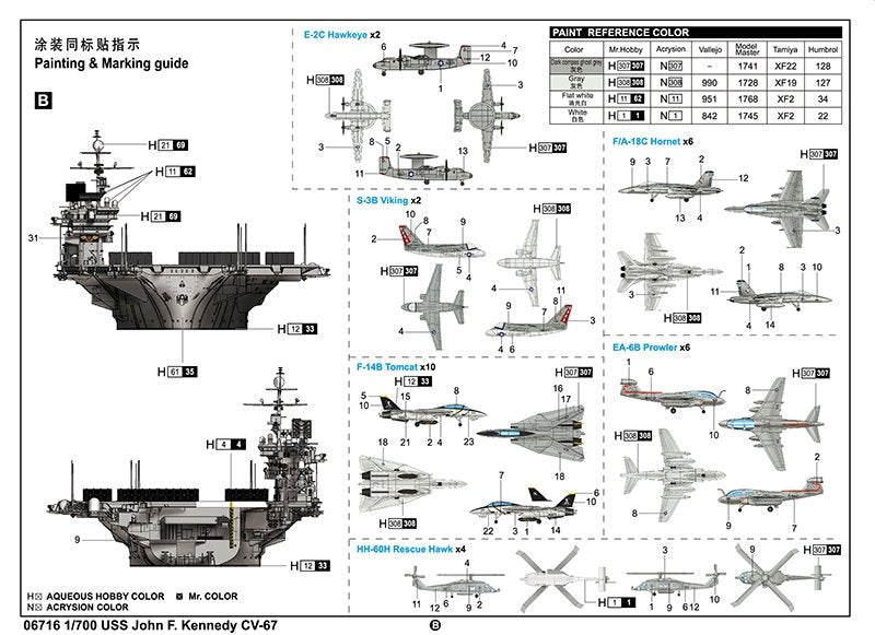Trumpeter 06716 USS John F. Kennedy CV-67 1/700 – image 5