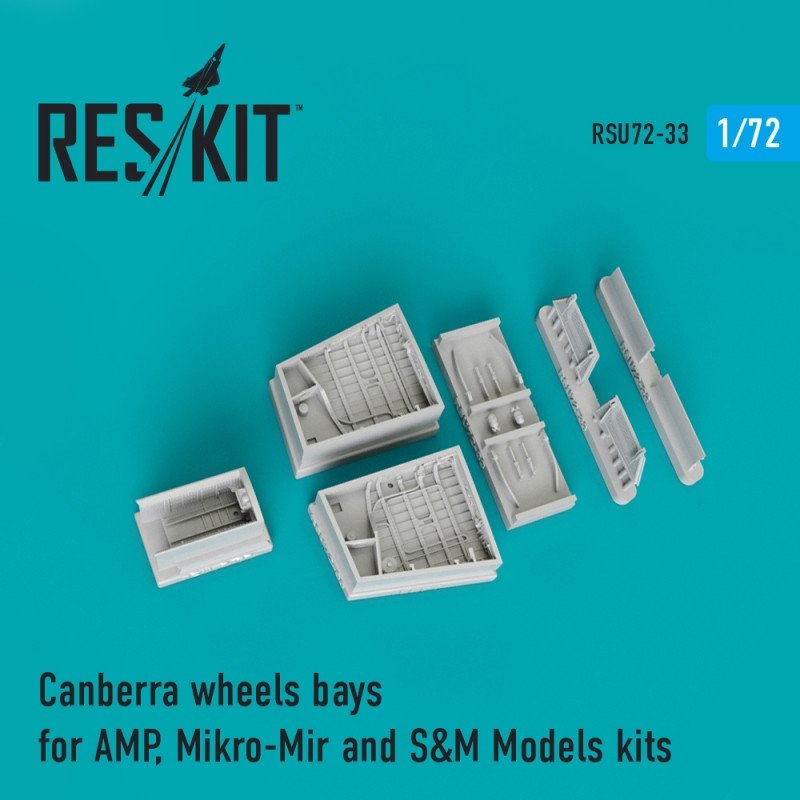 RESKIT RSU72-0033 Canberra wheels bays for AMP, Mikro-Mir, S&amp;amp;M Models 1/72