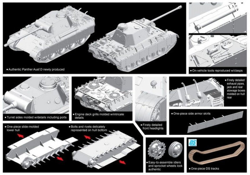 Dragon 7494 Sd.Kfz.171 Panther Ausf.D Early Production 1/72 – image 2