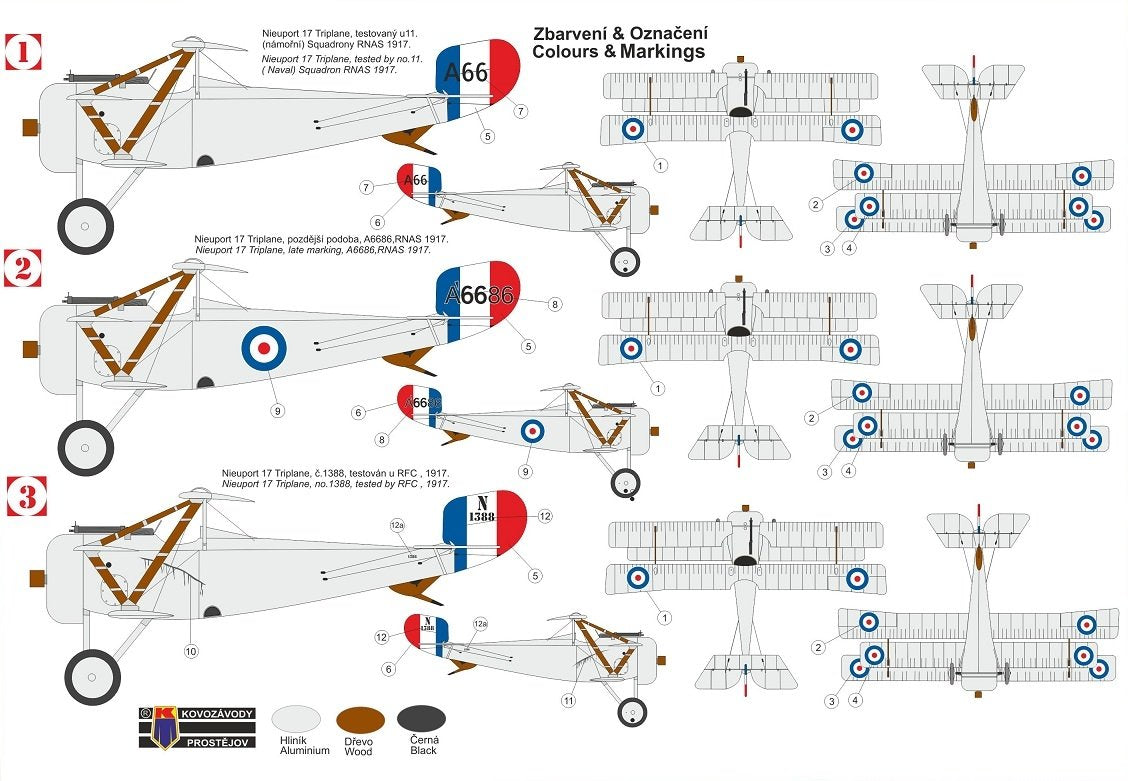 Kovozavody Prostejov KPM0255 Nieuport Triplane „RFC/RNAS“ 1/72 – zdjęcie 2