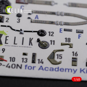 KELIK K48086 P-40N interior 3D decals for Academy kit 1/48 – zdjęcie 3