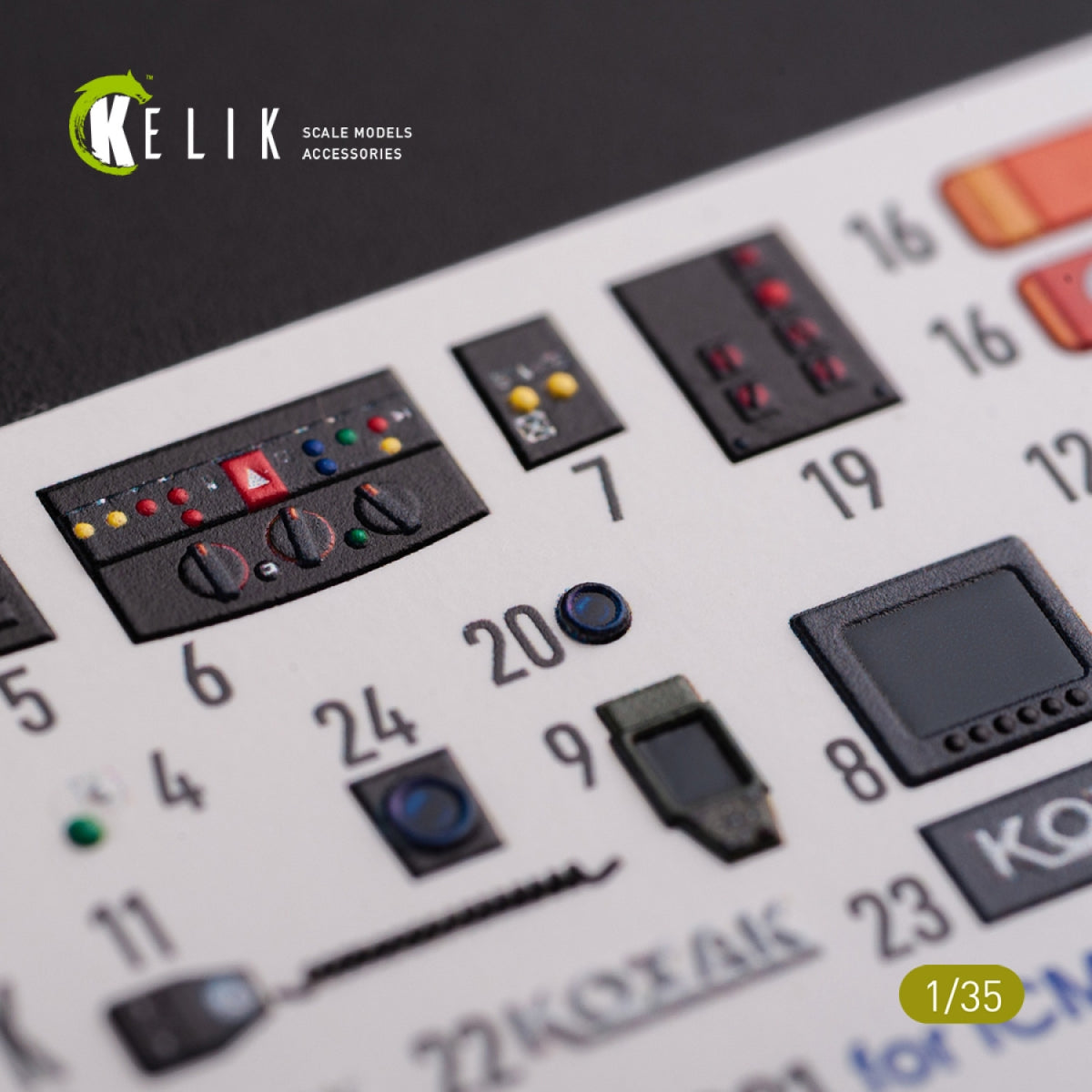 KELIK K35022 Kozak-001 Ukrainian MRAP 3D decals for ICM kit 1/35 – immagine 5