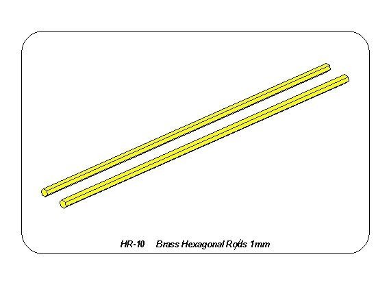 Aber HR-10 Brass hexagonal rods 1.0mm length 245mm x2 pcs. – image 3