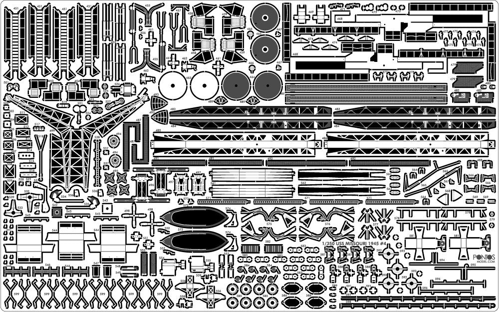 Pontos 35026FB USS BB-63 Missouri 1945 Detail Up Set (Deck Blue 20B stained wooden deck) 1/350 – image 13