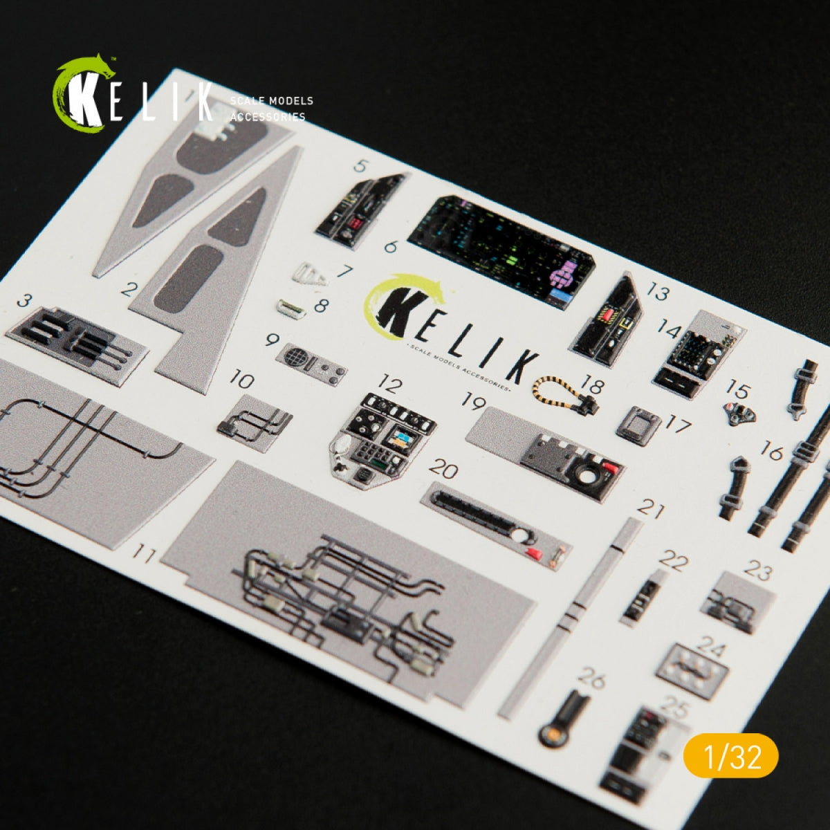 KELIK K32009 F-35C INTERIOR 3D DECALS FOR TRUMPETER KIT 1/32 – zdjęcie 2
