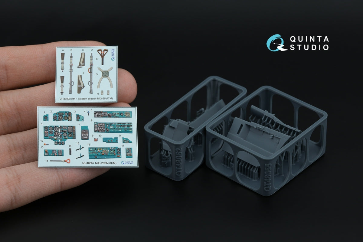 Quinta Studio QD+48557 MiG-25BM 3D-Printed &amp;amp; coloured Interior on decal paper (ICM) (with 3D-printed resin parts) 1/48 – zdjęcie 2