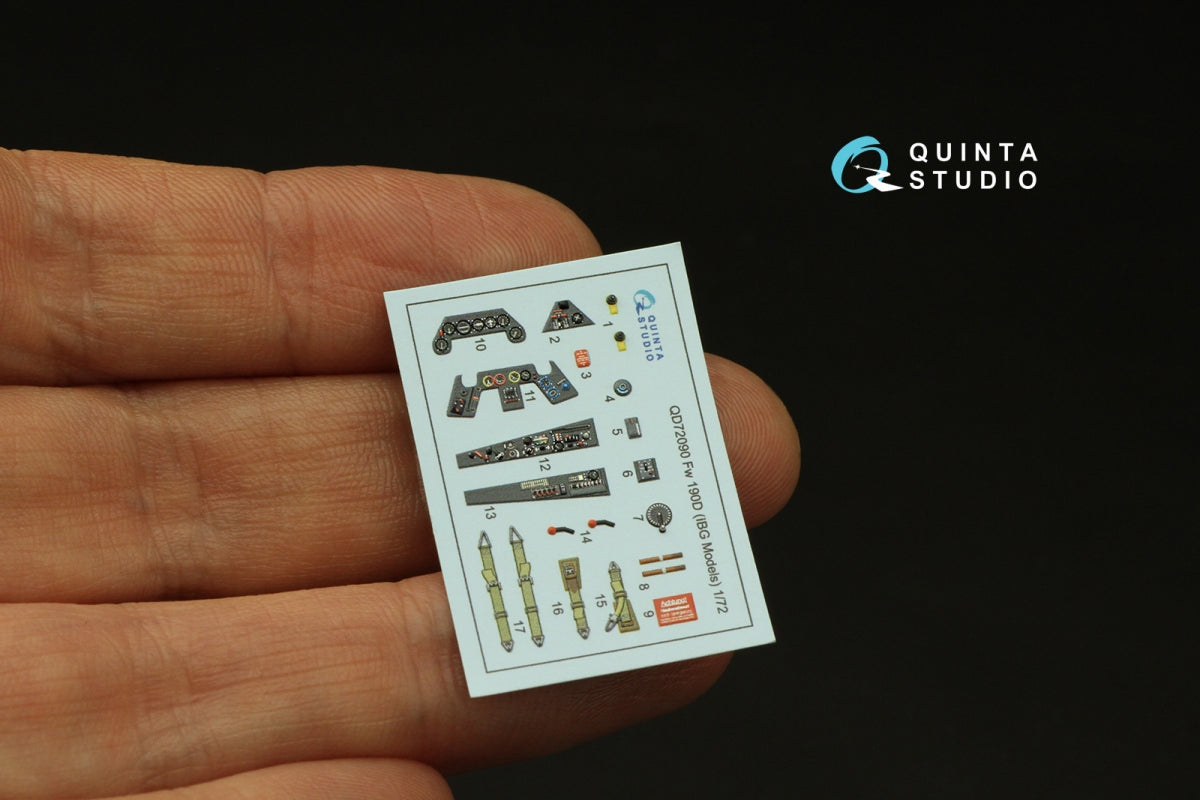 Quinta Studio QD72090 Fw 190D 3D-Printed &amp;amp; coloured Interior on decal paper (IBG models) 1/72 – zdjęcie 5
