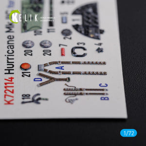 KELIK K72114 Hurricane Mk IIC interior 3D decals for Arma Hobby kit 1/72 – image 4