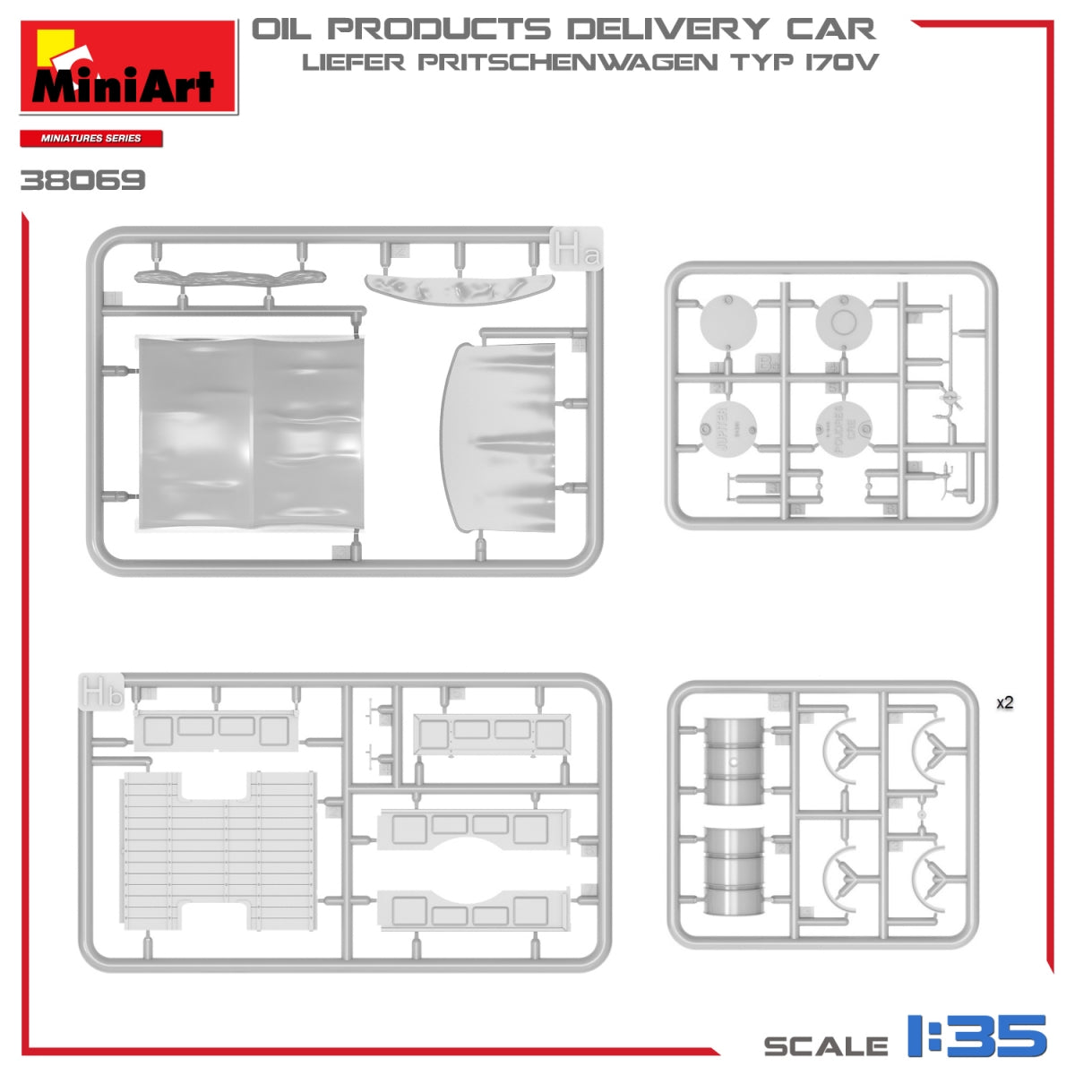 MiniArt 38069 OIL PRODUCTS DELIVERY CAR, LIEFER PRITSCHENWAGEN TYP 170V 1/35 – immagine 7