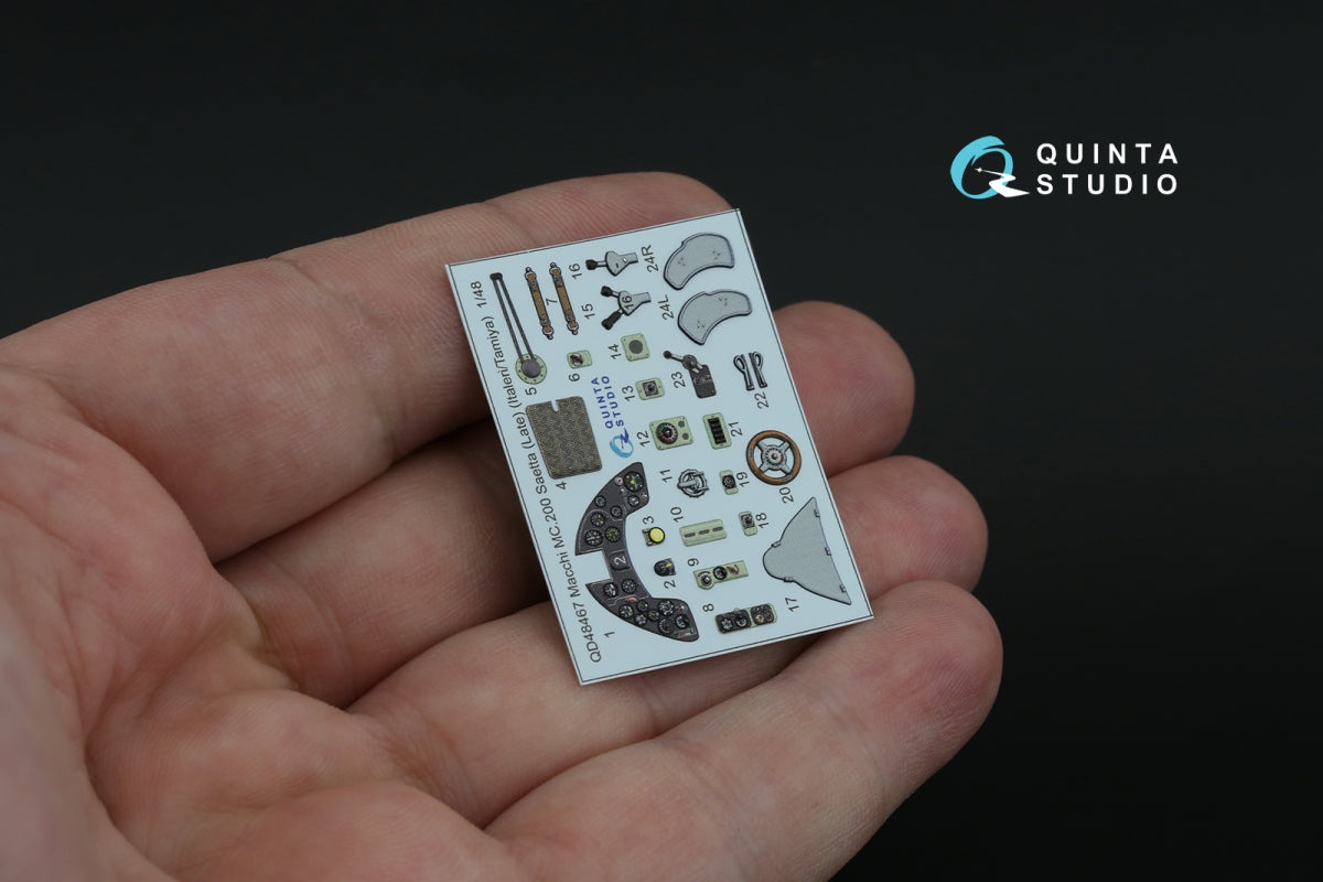 Quinta Studio QD48467 Macchi MC.200 Saetta (Late) 3D-Printed coloured Interior on decal paper (Italeri/Tamiya) 1/48 – zdjęcie 5
