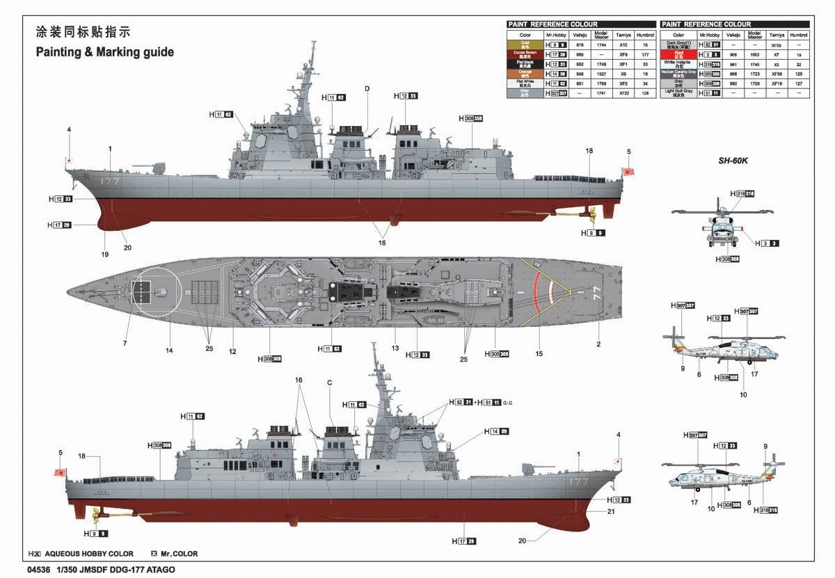 Trumpeter 04536 JMSDF DDG-177 Atago Destroyer 1/350 – zdjęcie 4