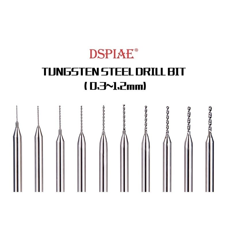 DSPIAE DB-03 0.3~1.2mm Tungsten Steel Drill Bit / Zestaw wierteł ze stali wolframowej – zdjęcie 2
