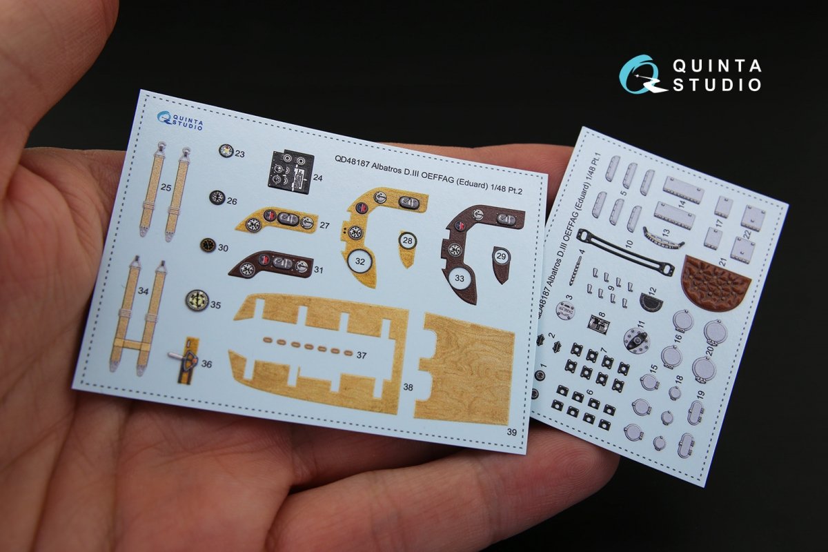 Quinta Studio QD48187 Albatros D.III OEFFAG 3D-Printed &amp;amp; coloured Interior on decal paper (for Eduard kit) 1/48 – immagine 2