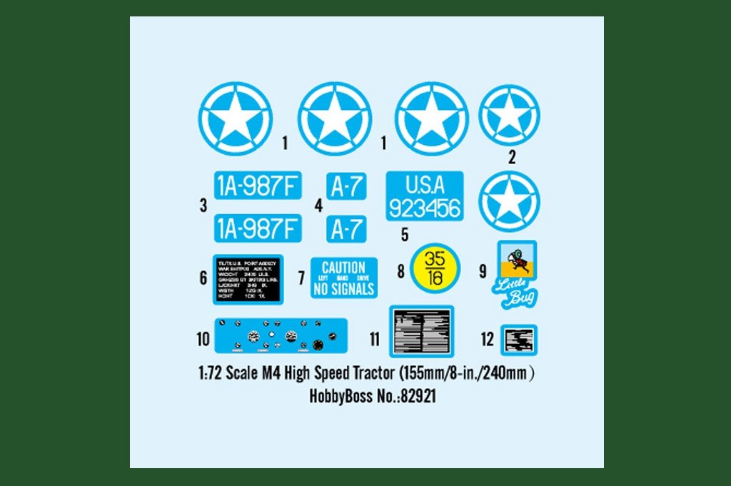 Hobby Boss 82921 M4 High Speed Tractor (155mm/8-in./240mm）1/72 – zdjęcie 2
