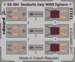 Eduard SS594 Seatbelts Italy WWII fighters STEEL 1/72