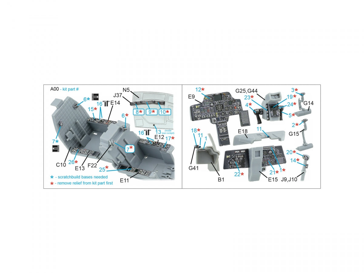 Quinta Studio QDS-48571 AH-64A 3D-Printed &amp;amp; coloured Interior on decal paper (Hasegawa) (small version) 1/48 – zdjęcie 12