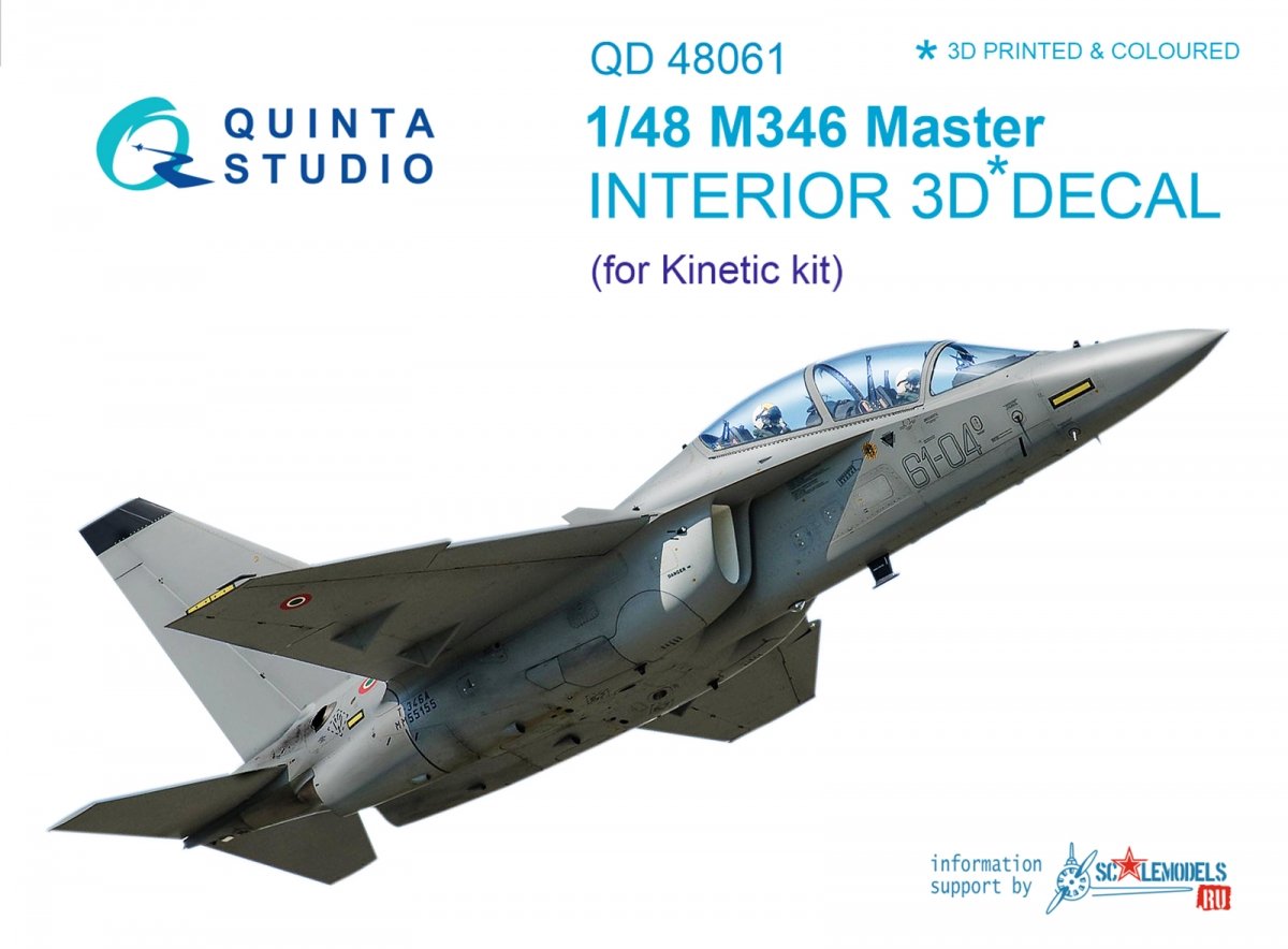 Quinta Studio QD48061 M346 Master 3D-Printed &amp;amp; coloured Interior on decal paper (for Kinetic kit) 1/48