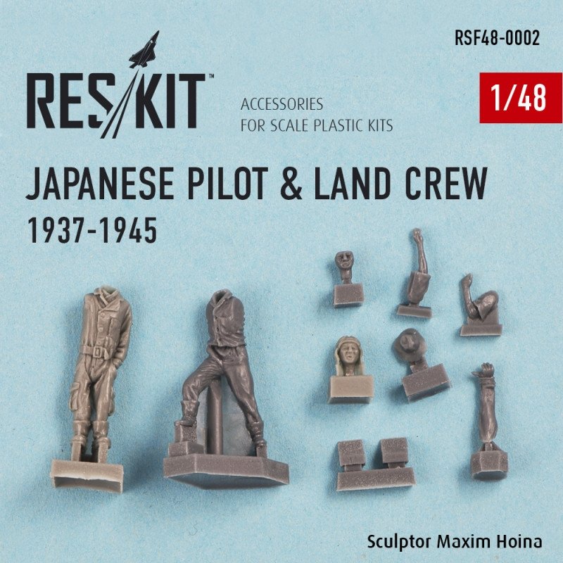 RESKIT RSF48-0002 Japanese pilot &amp;amp; land crew 1937-1945 (WW2) 1/48