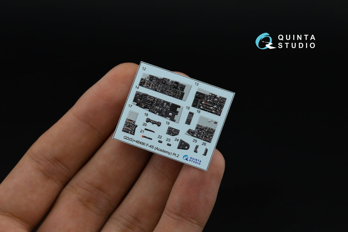 Quinta Studio QDS+48490 F-4S Phantom II 3D-Printed &amp;amp; coloured Interior on decal paper (Academy) (Small version) (with 3D-printed resin parts) 1/48 – zdjęcie 9