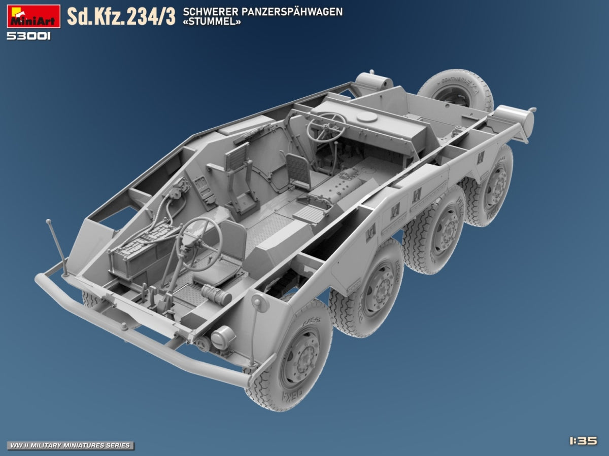 MiniArt 53001 Sd.Kfz.234/3 SCHWERER PANZERSPAHWAGEN STUMMEL 1/35 – zdjęcie 12
