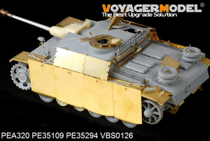 Voyager Model PEA320 WWII German StuG.III Ausf.G Final version Pivot-Mounting Swinging Type Hull Side Armour Skirts (For DRAGON) 1/35 – zdjęcie 6