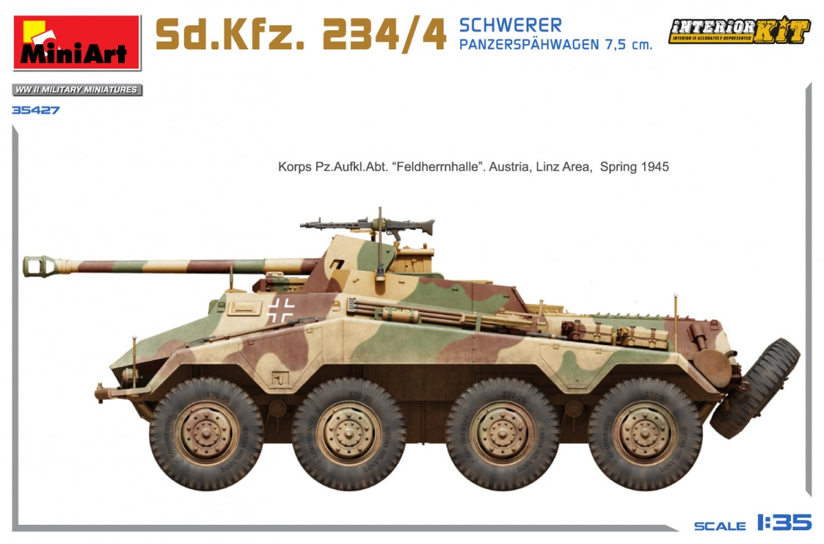 MiniArt 35427 Sd.Kfz. 234/4 SCHWERER PANZERSPÄHWAGEN 7,5 cm. INTERIOR KIT 1/35 – zdjęcie 7