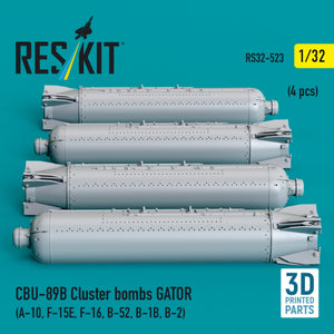 RESKIT RS32-0523 CBU-89B cluster bombs GATOR (4 pcs) (3D Printed) 1/32 – zdjęcie 2