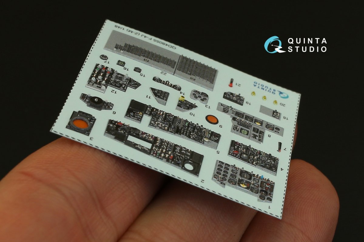 Quinta Studio QD48055 F-4J 3D-Printed &amp;amp; coloured Interior on decal paper (for ZM SWS kit) 1/48 – Bild 5