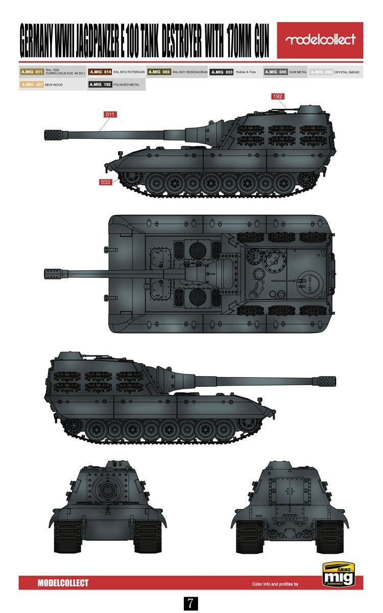Modelcollect UA72116 Germany WWII Jagdpanzer E-100 Tank Destroyer with 170mm Gun 1/72 – image 3