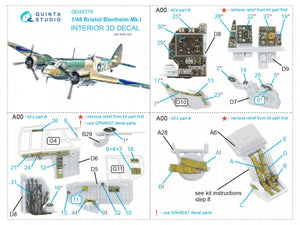 Quinta Studio QD48378 Bristol Blenheim Mk.I 3D-Printed &amp;amp; colored Interior on decal paper (Airfix) 1/48 – image 12
