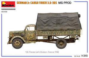 Miniart 35456 GERMAN 3T CARGO TRUCK 3,6-36S MID PROD 1/35 – zdjęcie 12