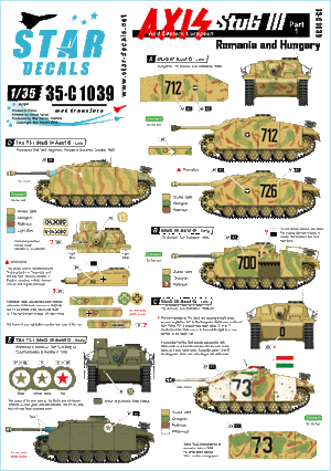 Star Decals 35-C1039 Axis/Eastern European StuG III (1) 1/35