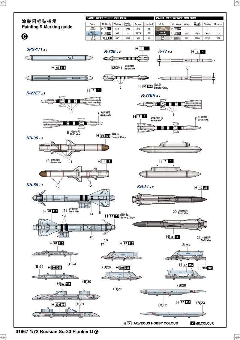 Trumpeter 01667 Russian Su-33 Flanker D – zdjęcie 4