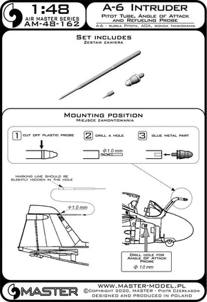 Master AM-48-162 A-6 Intruder - Pitot tube, Angle of Attack and refueling probe 1/48 – image 3