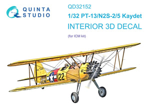 Quinta Studio QD32152 PT-13/N2S-2/5 Kaydet 3D-Printed &amp;amp; colored Interior on decal paper (ICM) 1/32