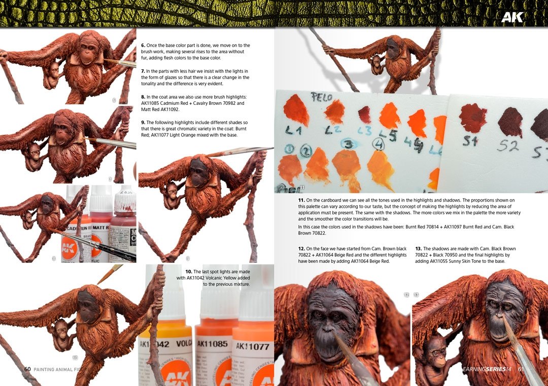 AK Interactive AK518 AK LEARNING 14: PAINTING ANIMAL FIGURES English – zdjęcie 10