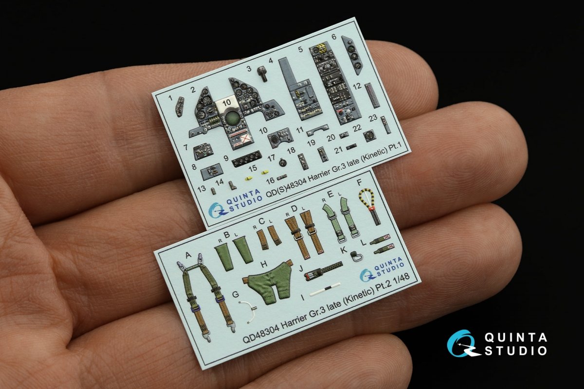 Quinta Studio QD48304 Harrier Gr.3 late 3D-Printed &amp;amp; coloured Interior on decal paper (Kinetic) 1/48 – zdjęcie 8