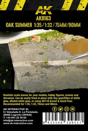 AK Interactive AK8163 OAK SUMMER LEAVES 75MM / 90MM 1/32 1/35 – immagine 3