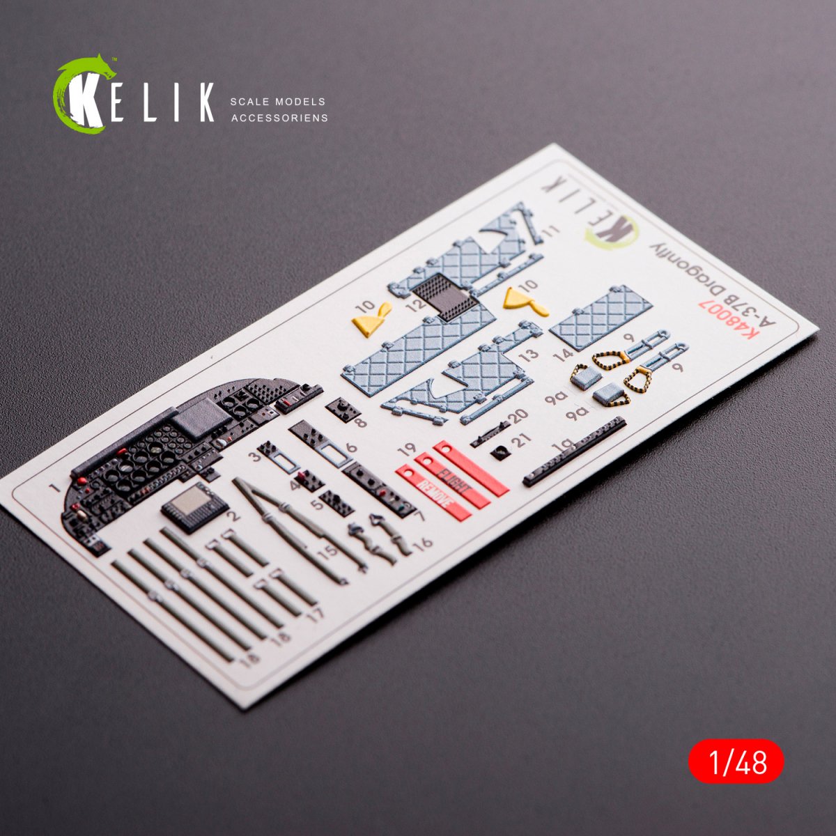 KELIK K48007 A-37B DRAGONFLY INTERIOR 3D DECALS FOR TRUMPETER KIT 1/48 – zdjęcie 2