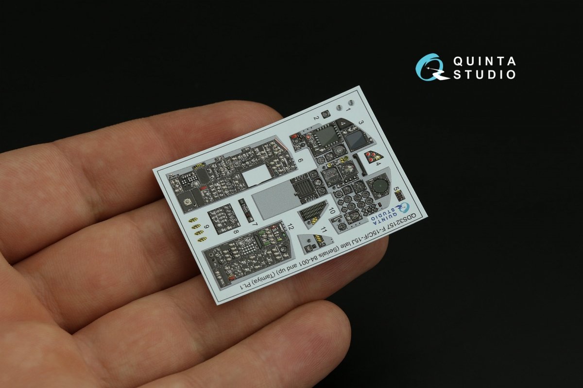Quinta Studio QD32157 F-15C Late/F-15J late 3D-Printed &amp;amp; colored Interior on decal paper (Tamiya) 1/32 – image 3