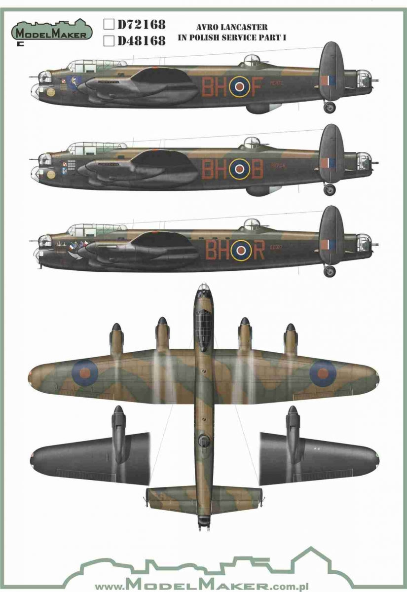 ModelMaker Decals MD48168 Avro Lancaster in Polish service part I 1/48