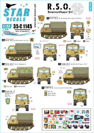 Star Decals 35-C1145 R.S.O. / 01 - Raupenschlepper Ost. 1/35