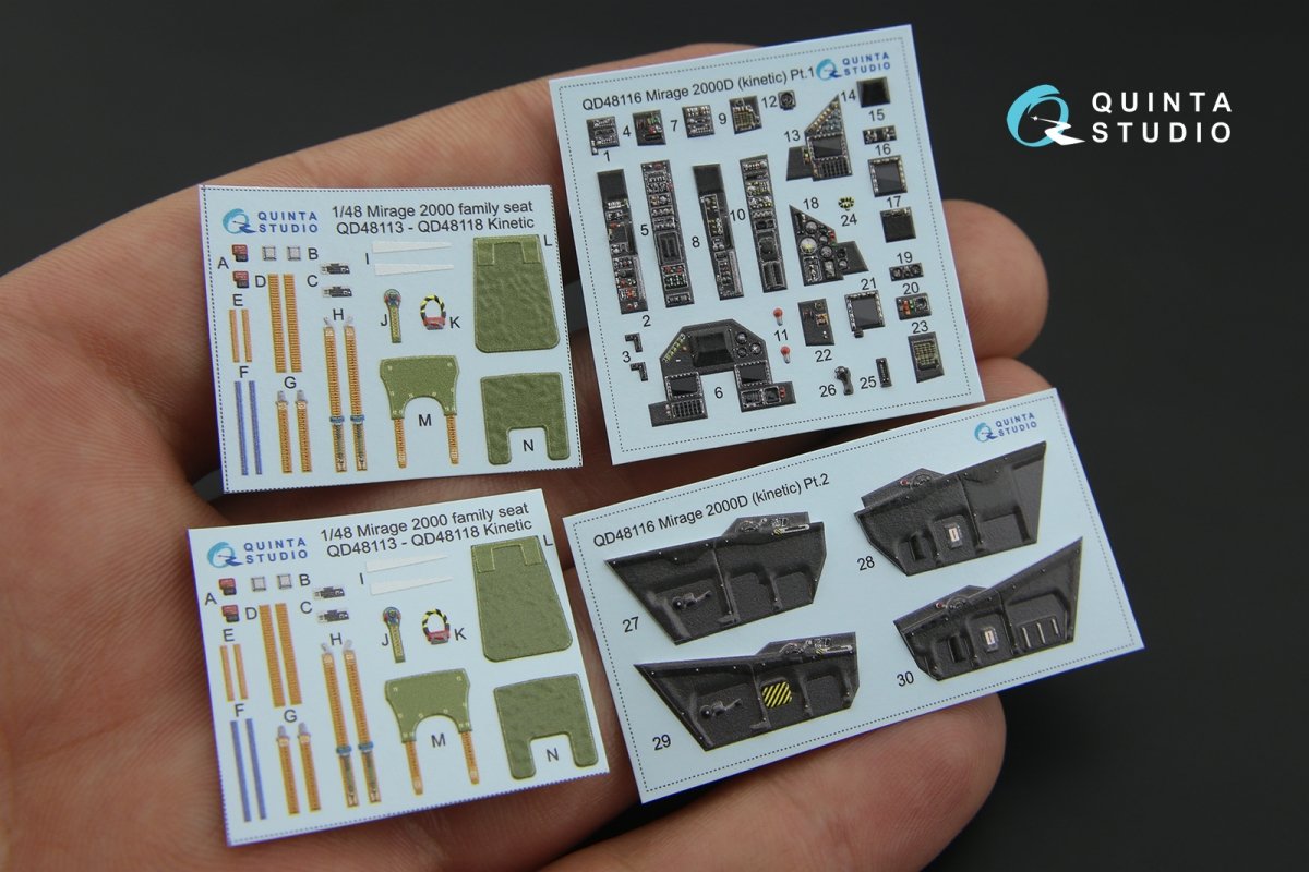 Quinta Studio QD48116 Mirage 2000D 3D-Printed &amp;amp; coloured Interior on decal paper (for Kinetic kit) 1/48 – zdjęcie 3