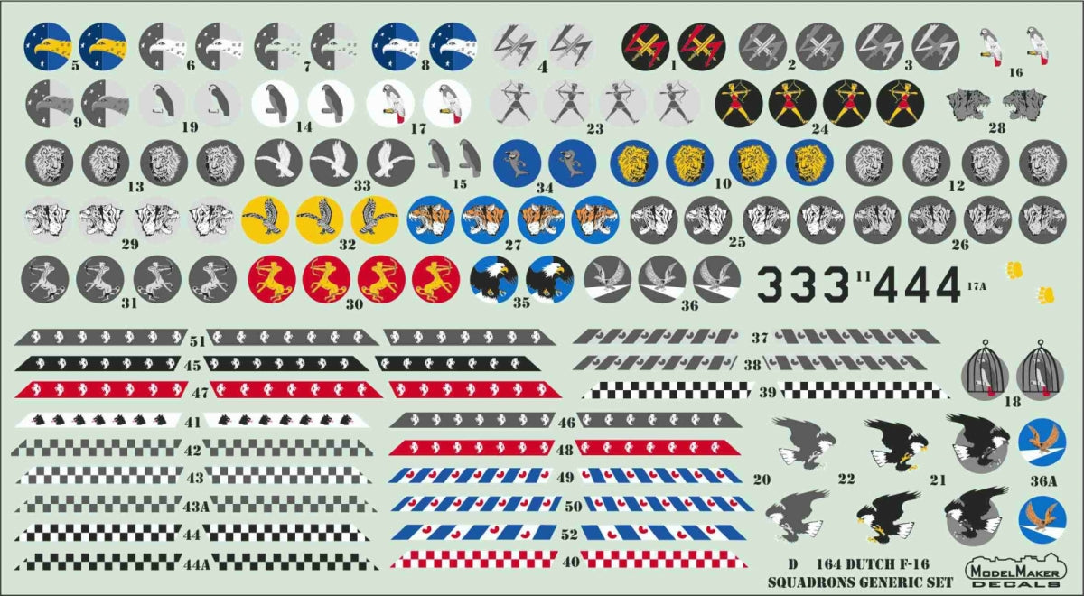 ModelMaker Decals D48164 Dutch F-16 Squadrons - generic set 1/48 – image 3