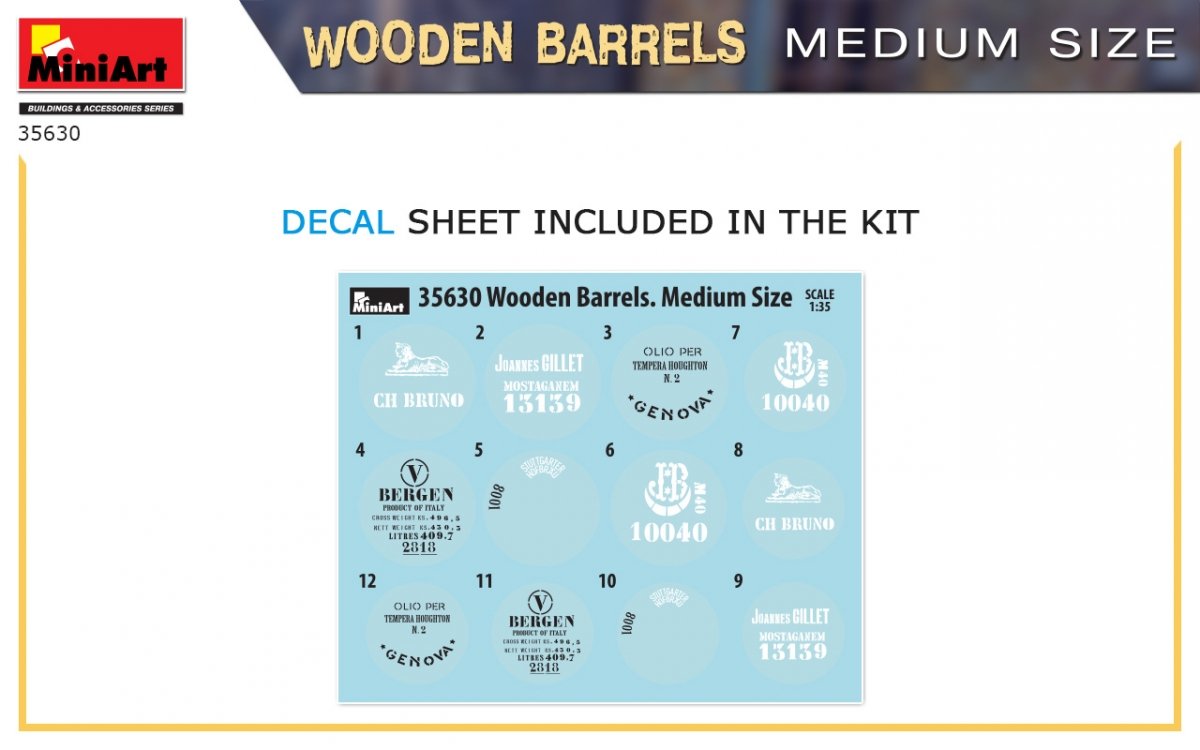 MiniArt 35630 Wooden Barrels. Medium Size 1/35 – image 3